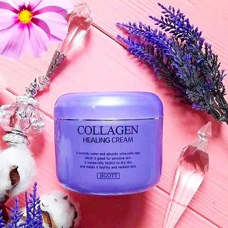 Подхранващ крем за лице с колаген Jigott Collagen Healing Cream 100ml
