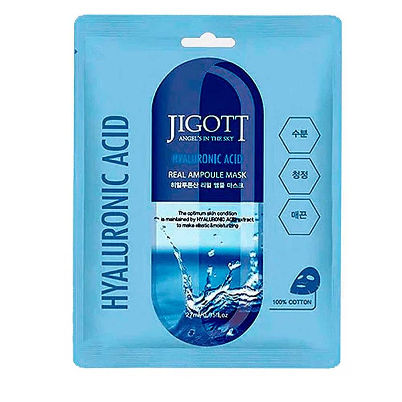 Ампулна маска за лице с хиалурон Jigott Hyaluronic Acid Real Ampoule Mask 27ml