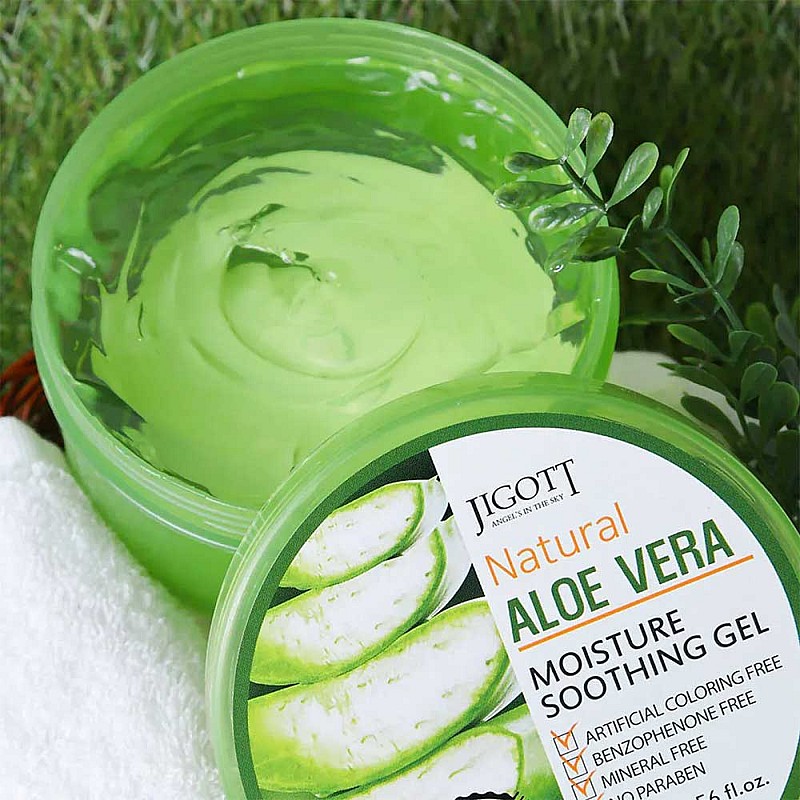 Успокояващ гел с алое вера Jigott Natural Aloe Vera Moisture Soothing Gel 300ml