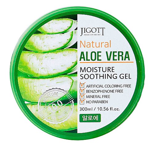 Успокояващ гел с алое вера Jigott Natural Aloe Vera Moisture Soothing Gel 300ml