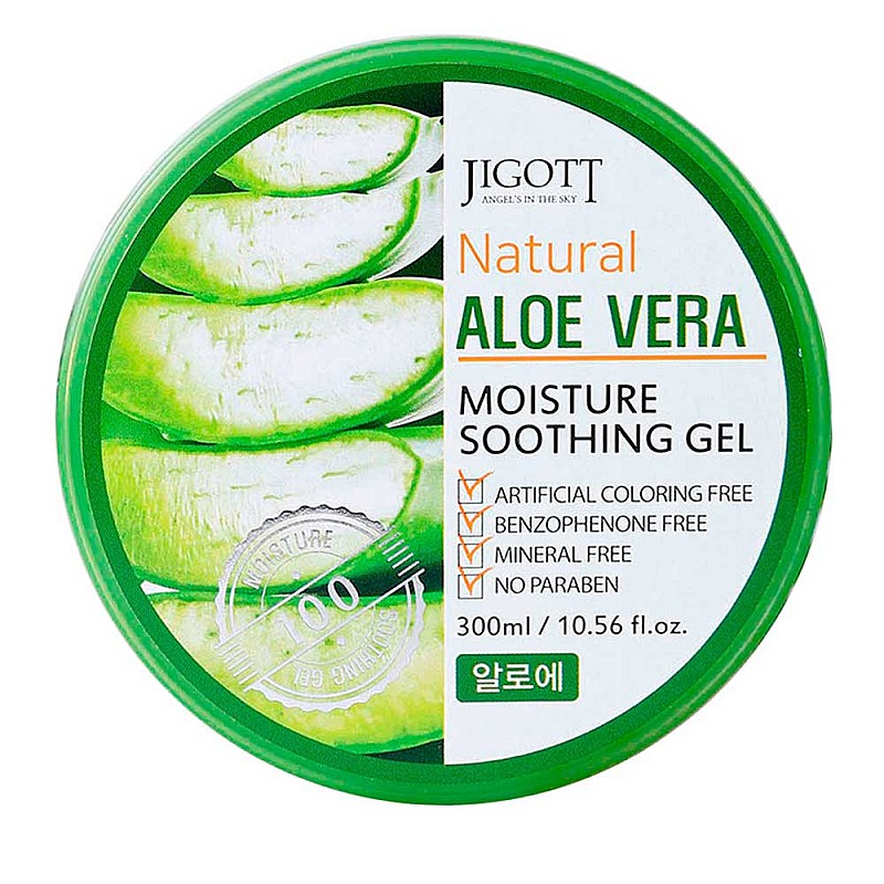 Успокояващ гел с алое вера Jigott Natural Aloe Vera Moisture Soothing Gel 300ml