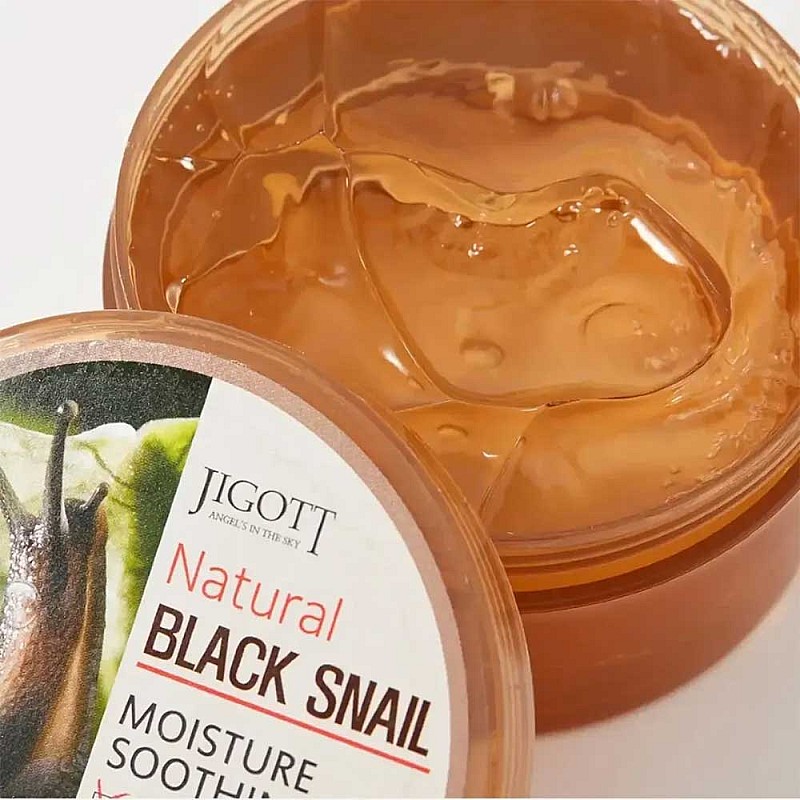 Гел за лице и тяло с охлюв Jigott Natural Black Snail Moisture Soothing Gel 300ml