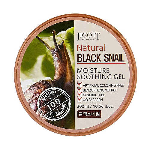 Гел за лице и тяло с охлюв Jigott Natural Black Snail Moisture Soothing Gel 300ml
