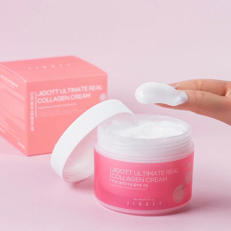 Крем за лице за стегната и гладка кожа Jigott Ultimate Real Collagen Cream 150 ml