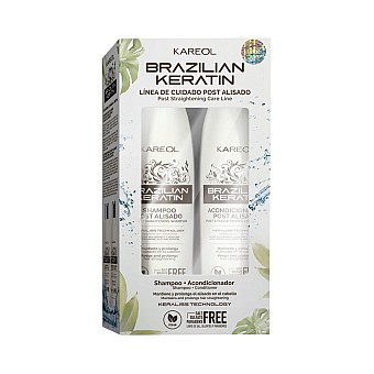 Сет шампоан и балсам за след кератиново изправяне Kareol Brazilian Keratin Post Kit - Shampoo + Conditioner 2x300