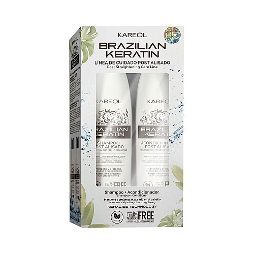 Сет шампоан и балсам за след кератиново изправяне Kareol Brazilian Keratin Post Kit - Shampoo + Conditioner 2x300