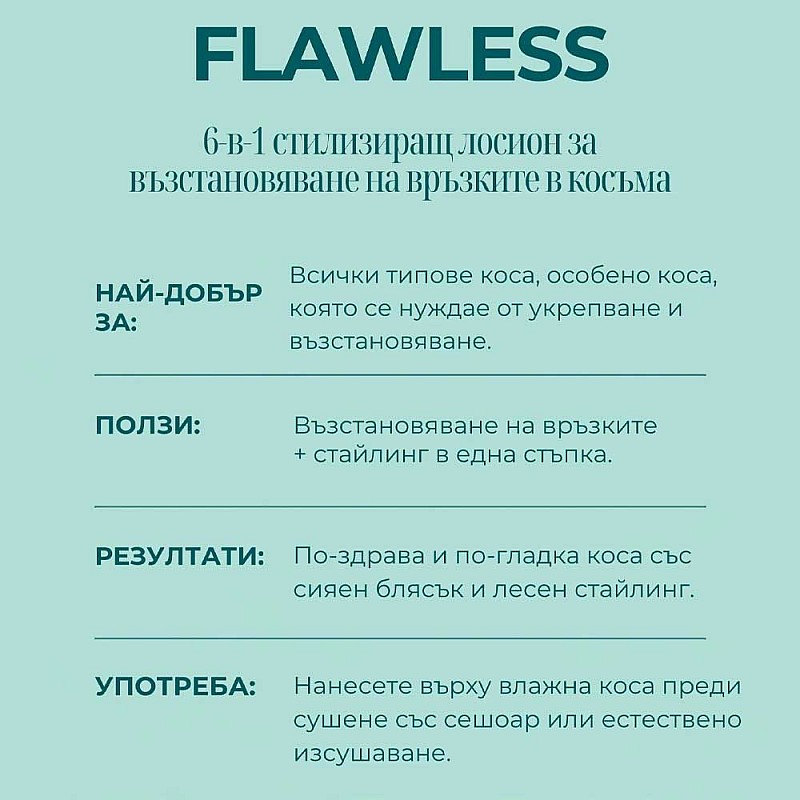 Възстановяващ 6-в-1 лосион за коса KEVIN.MURPHY FLAWLESS 200ml