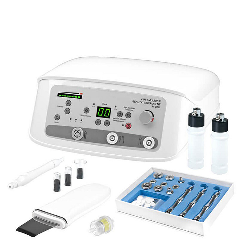 Козметичен апарат 4в1 диамантено дермабразио, ултразвукова шпатула, вакум и спрей