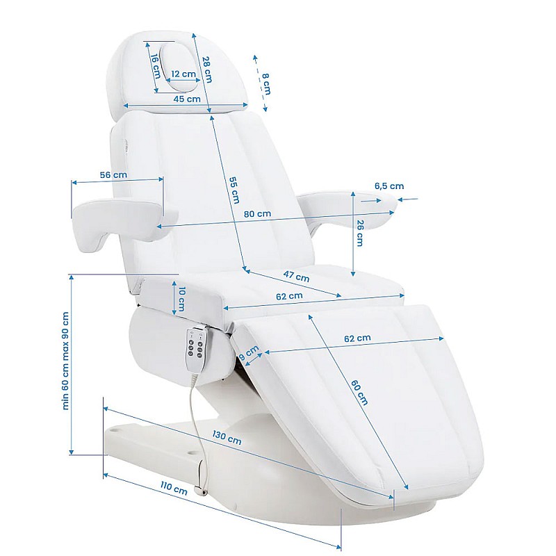 Козметична кушетка Azzurro Lux 3М White