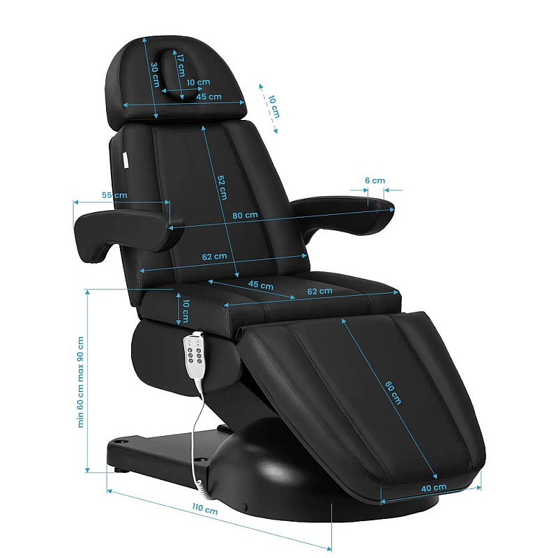 Козметична кушетка Azzurro Lux 3М Black