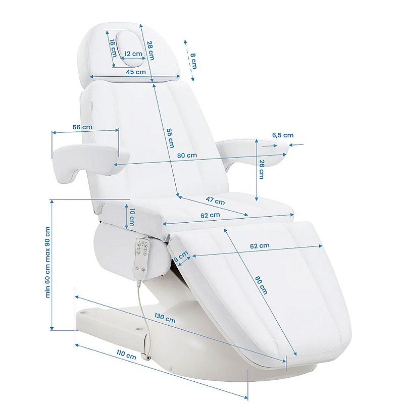 Козметична кушетка с подгрев Azzurro Lux 3M White