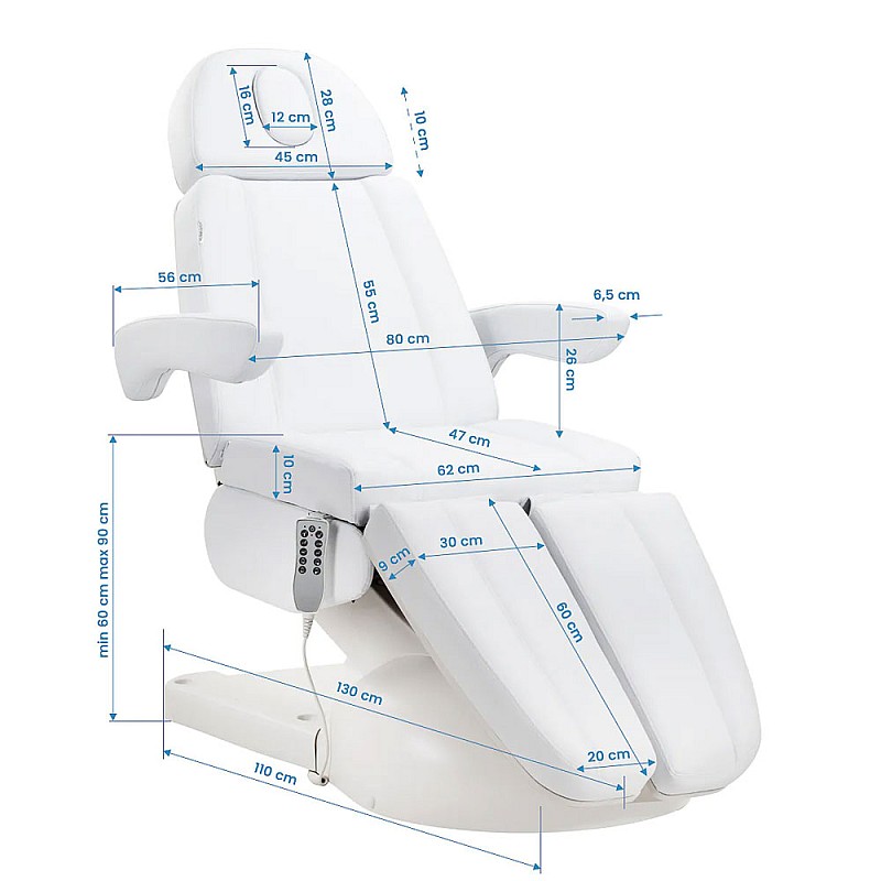 Електрически стол за педикюр Azzurro Lux Pedi 5M White