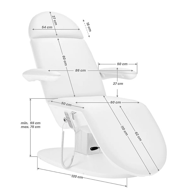 Електрическа кушетка с 3 мотора ECLIPSE 2240K White