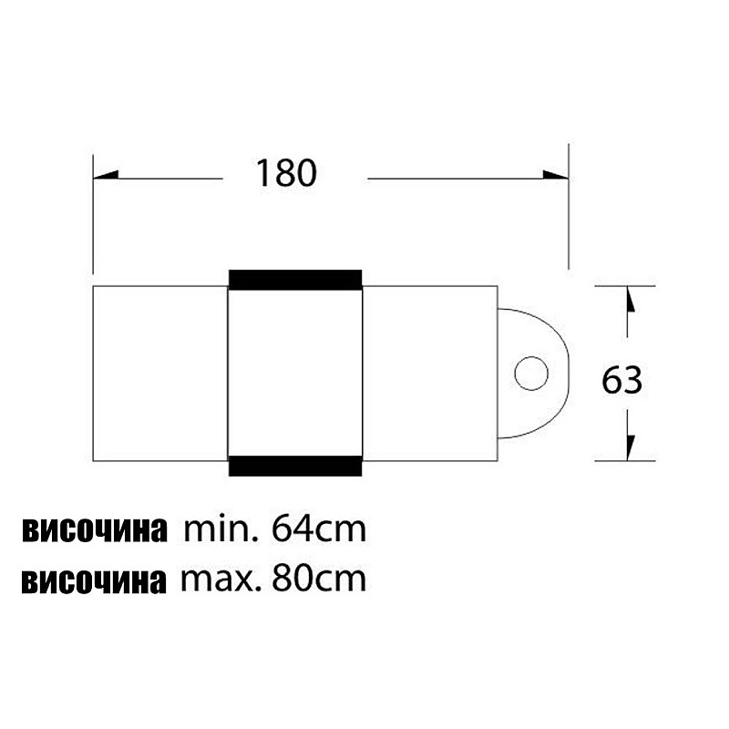 Козметична кушетка 210C Черна