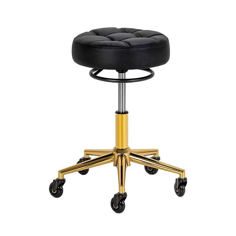 Помощен фризьоски стол Gabbiano D054G gold black