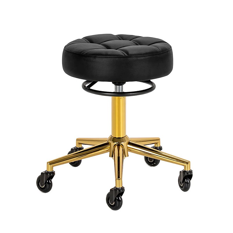 Помощен фризьоски стол Gabbiano D054G gold black