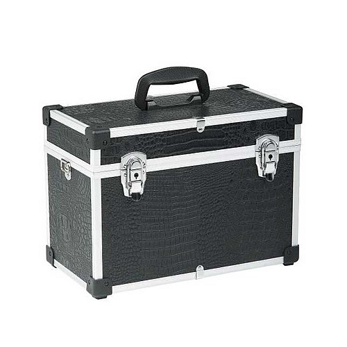 Козметичен куфар черен Sibel Beauty Case Croco Compact