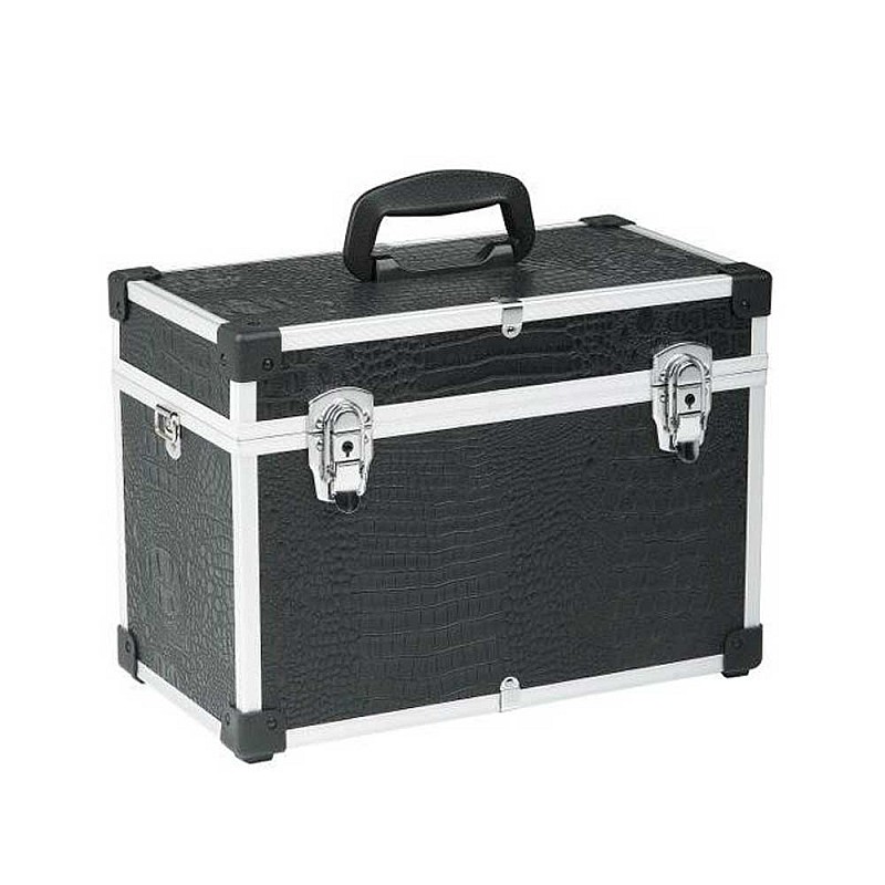 Козметичен куфар черен Sibel Beauty Case Croco Compact