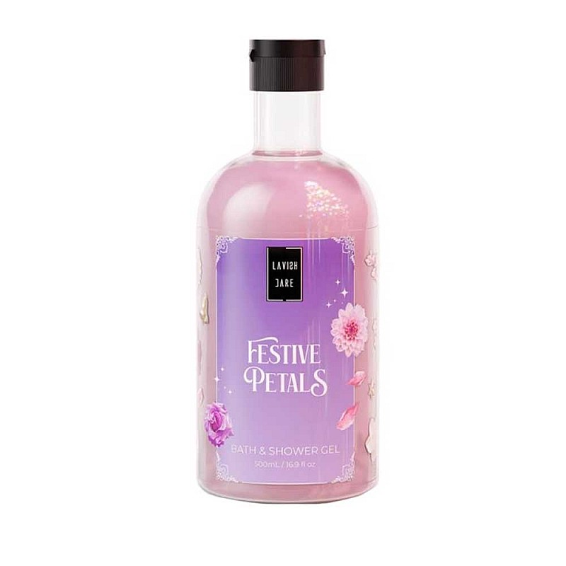 Комплект душ гел и лосион за тяло ванилия и малина Lavish Care Festive Petals