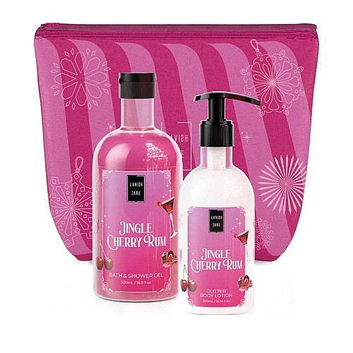 Комплект душ гел и лосион за тяло череша Lavish Care Jingle Cherry Rum