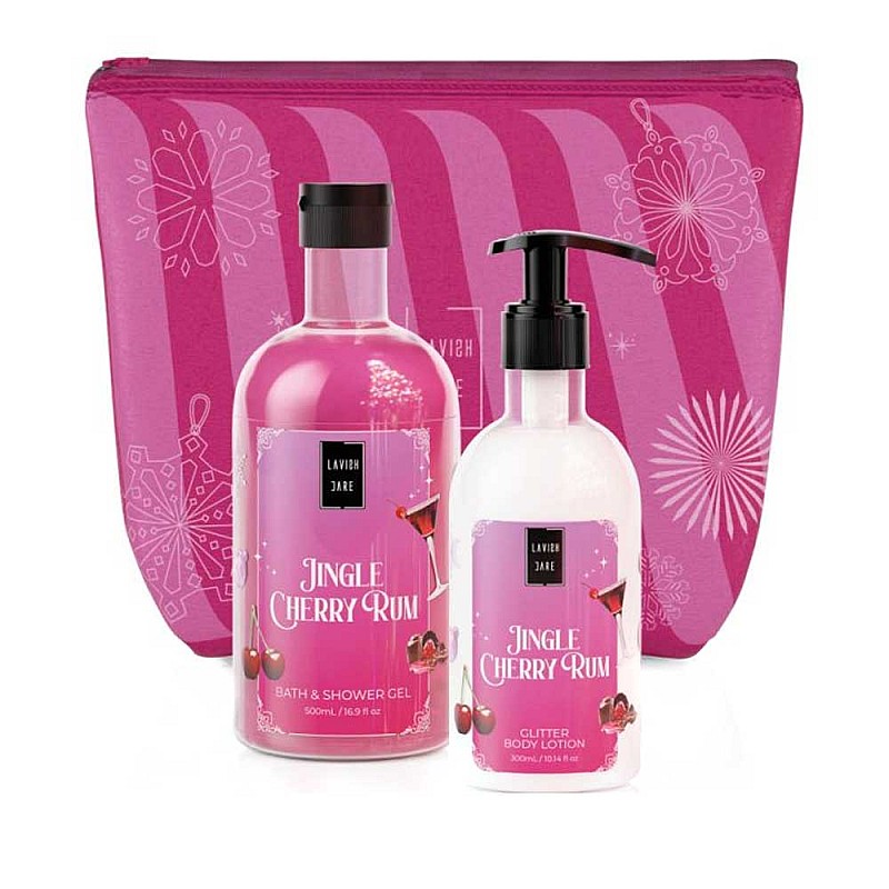 Комплект душ гел и лосион за тяло череша Lavish Care Jingle Cherry Rum