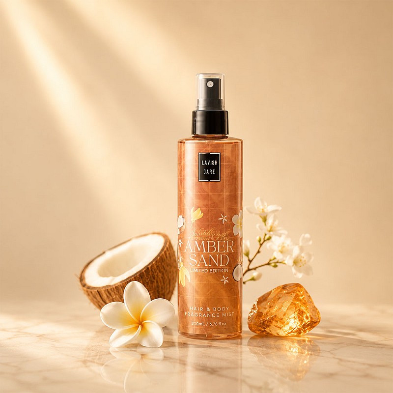 Парфюмен спрей за тяло и коса с кокос и кехлибар Lavish Care Amber Sand Fragrance Mist 200ml