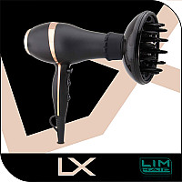 Професионален сешоар с нано сребърна технология черен LimHair Hairdryer LX Black 2000W