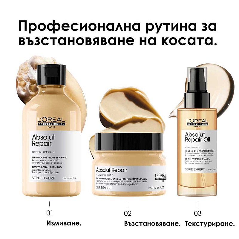 Възстановяваща маска за силно увредена плътна коса Loreal Absolut Repair Masque 250ml