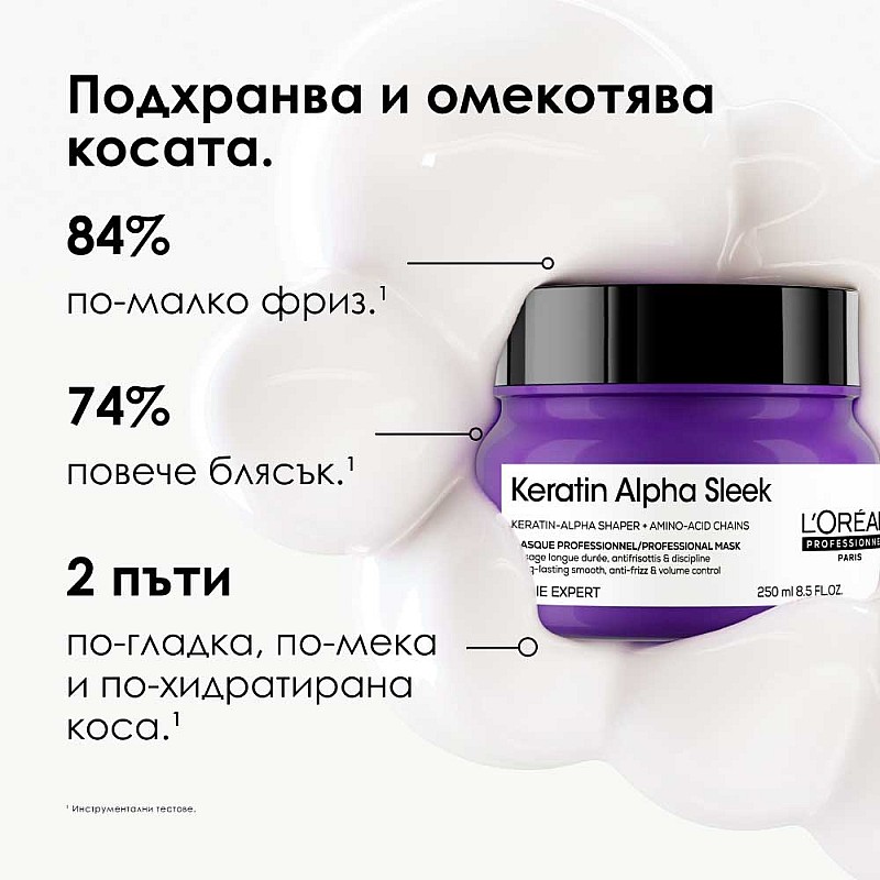 Изглаждаща маска Loreal Keratin Alpha Sleek Mask 250ml