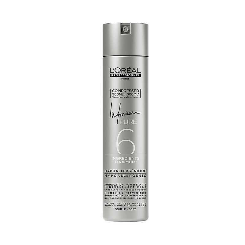 Лак за коса слаба фиксация Loreal Professionnel Infinium Pure Soft 300ml.