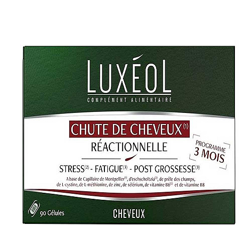 Хранителна добавка за здрава коса LuxeoL Chute De Cheveux Reactionnelle 90 бр