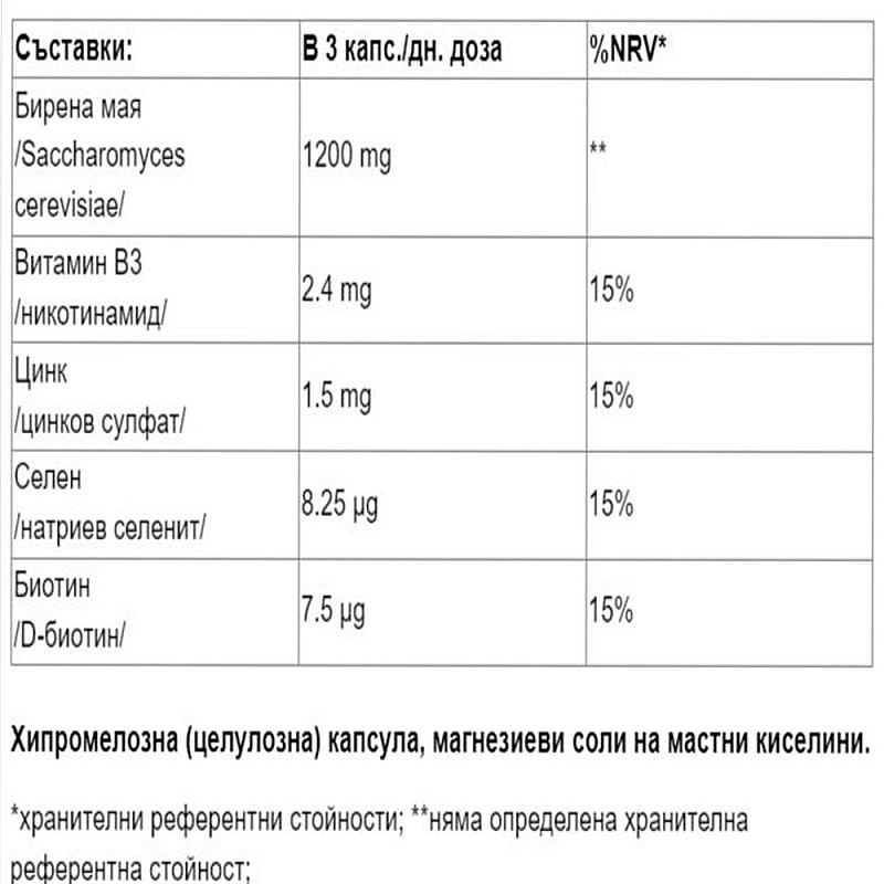 Бирена мая с витамин B3, Цинк, Селен и Биотин LuxeoL Levure De Biere 90бр