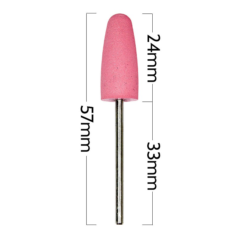 Гумен накрайник за полиране конус розов