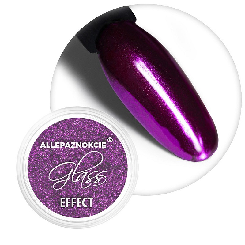 Пудра за нокти Allepaznokcie Glass Effect Purple №7