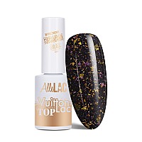 Топ гел лак с бляскави люспи AlleLac Top VuittonLac No Wipe Gold 5g