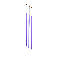 Сет 3 четки за гел лилави Set Gel Brush purple