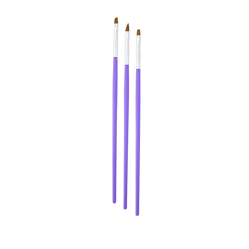 Сет 3 четки за гел лилави Set Gel Brush purple