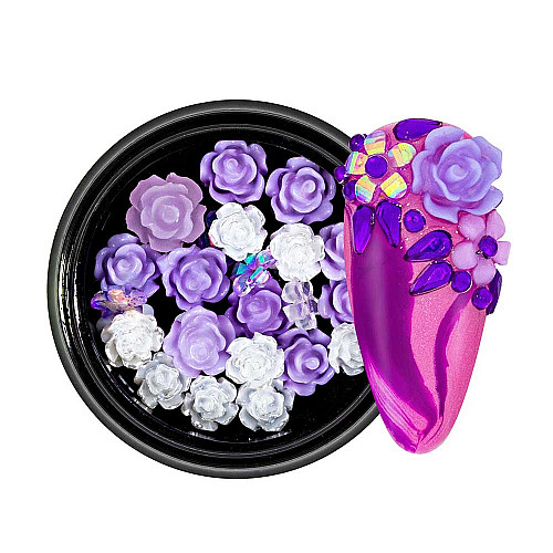 3D декорации за нокти цветя NailArt Overlay Flower Mix FM05