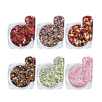 Брокат за нокти 6 нюанса NailArt Jewel Glitter Mix JG04