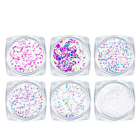 Брокат за нокти 6 нюанса NailArt Jewel Glitter Mix JG02