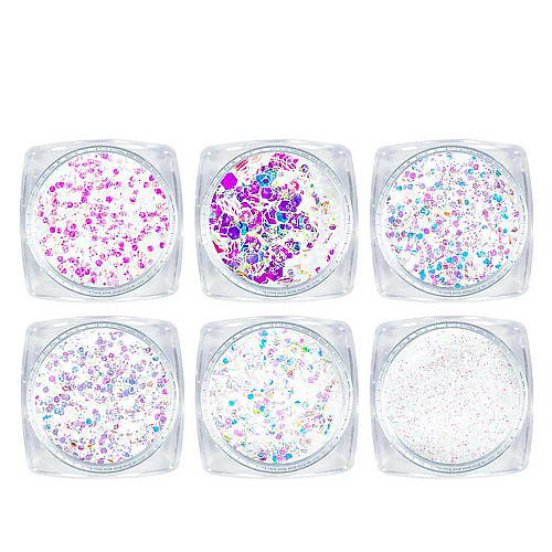 Брокат за нокти 6 нюанса NailArt Jewel Glitter Mix JG02