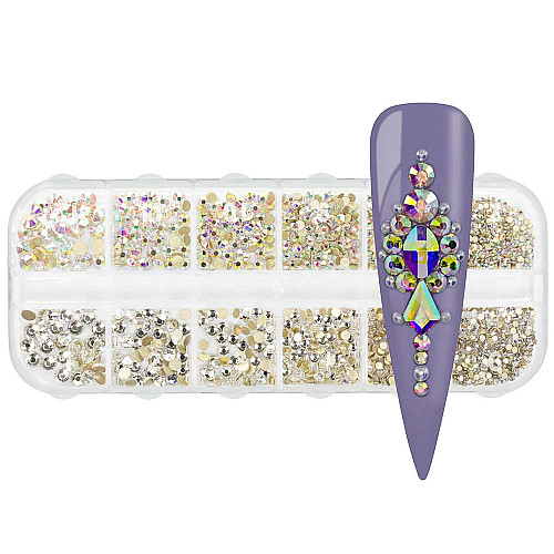 Камъни за нокти златни NailArt RhineStones Box 01