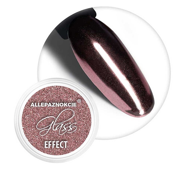 Пудра за нокти с огледален ефект Allepaznokcie Glass Effect Dark Red N5