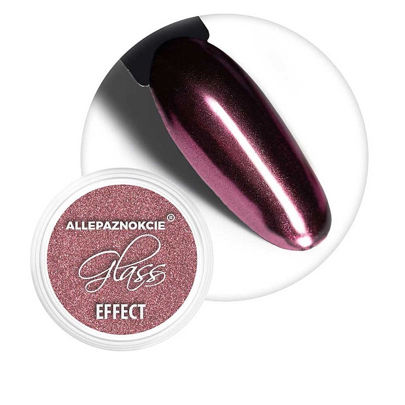 Пудра за нокти с огледален ефект Allepaznokcie Glass Deep Pink N4