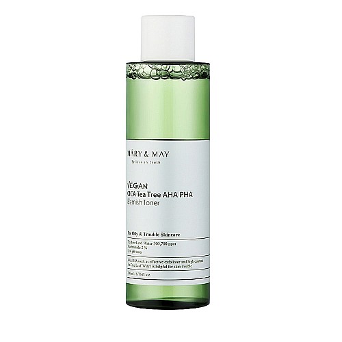 Ексфолиращ тонер за мазна и проблемна кожа Mary&May Cica Tea Tree AHA PHA Toner 200ml