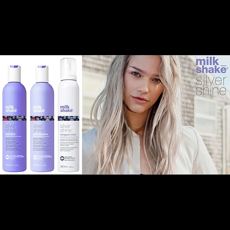 Матираща сметана за руса коса MilkShake Silver Shine Whipped Cream 200мл