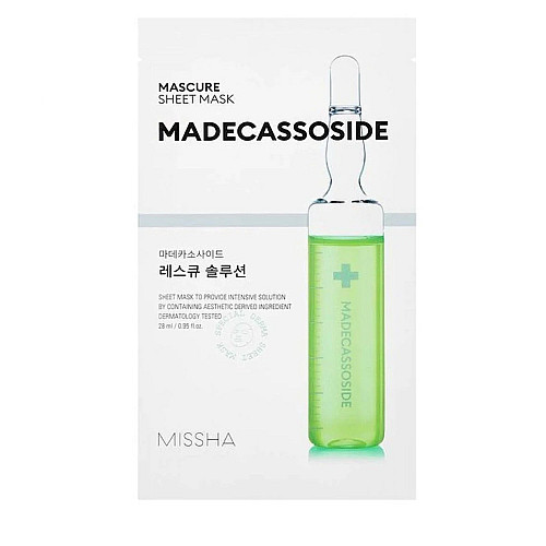 Шийт маска с мадекасосид Missha Mascure Rescue Solution Sheet Mask