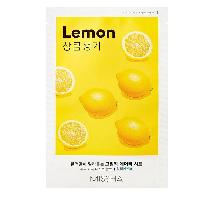 Шийт озаряваща маска с лимон Missha AIry Fit Sheet Mask Lemon