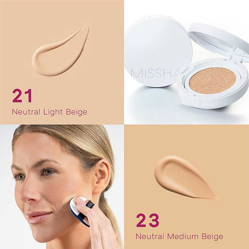 Фон дьо тен #21 Missha Magic Cushion Moist Up SPF50+ PA+++ 82g