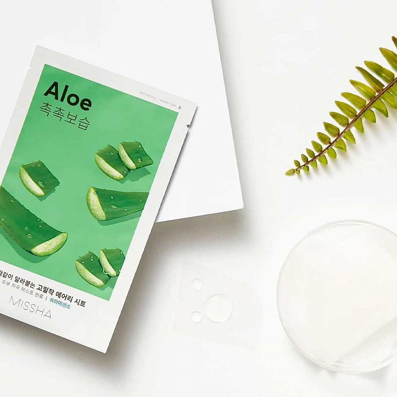 Успокояваща и хидратираща шийт маска с алое MISSHA Airy Fit Sheet Mask Aloe Sheet 1pcs